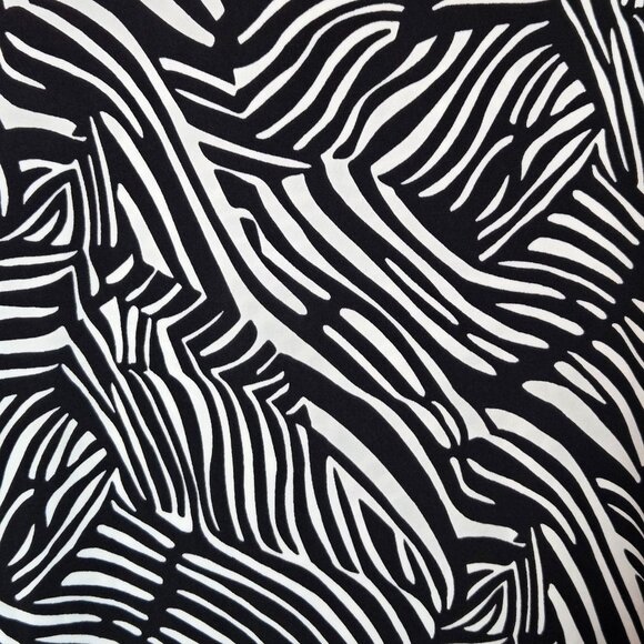 Michael Kors Zebra Print Faux Wrap Midi Dress Petite XL Black White Artsy NWT - Picture 10 of 14